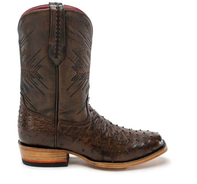 CHISOS MEN'S BOOTS NO. 2 OSTRICH-Brown Ostrich - Click Image to Close